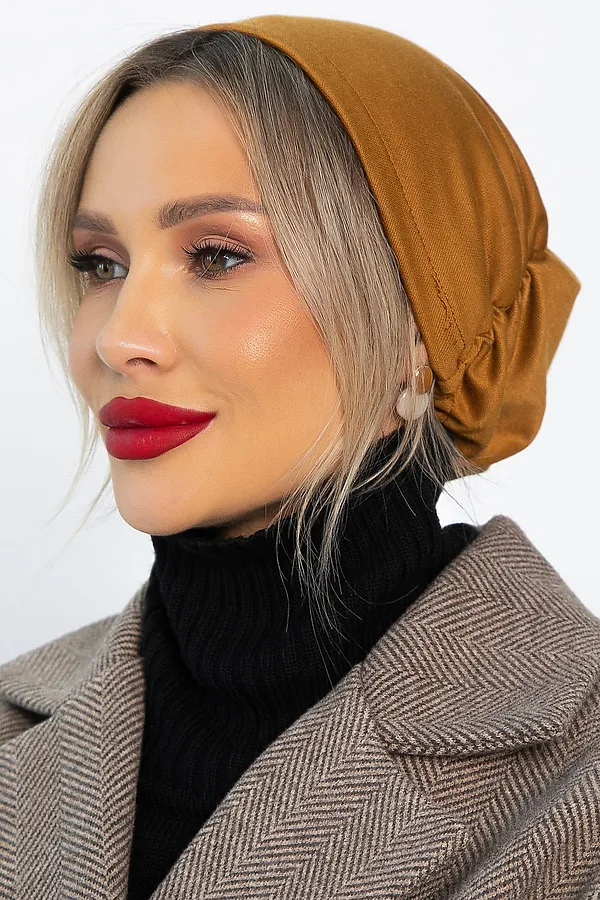 Чалма с резинкой LADY TAIGA, горчичная - фото 2