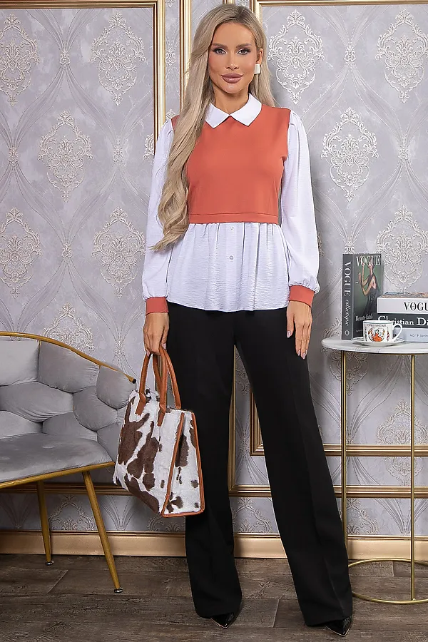 Блуза LADY TAIGA, терракот - фото 2