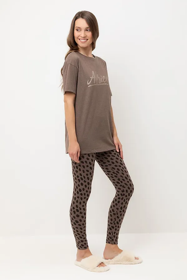 Пижама VERY NEAT, коричневый меланж,пятна сафари - фото 2