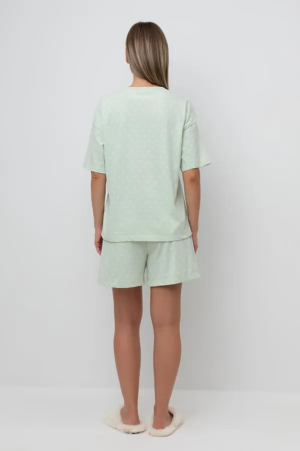 Пижама VERY NEAT, пастельно-зеленый,горошек - фото 2