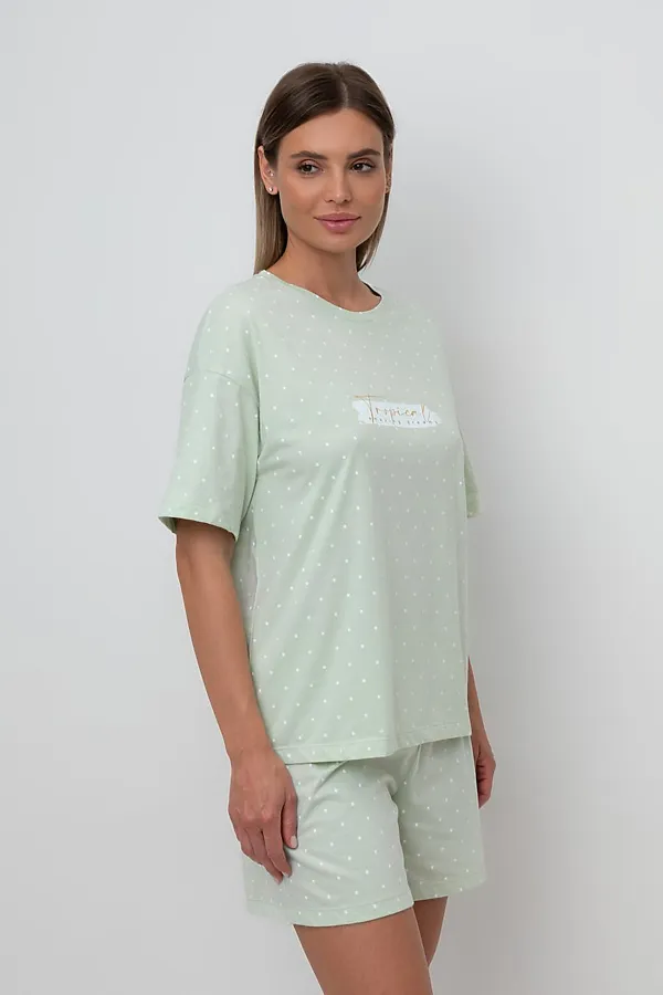 Пижама VERY NEAT, пастельно-зеленый,горошек - фото 2