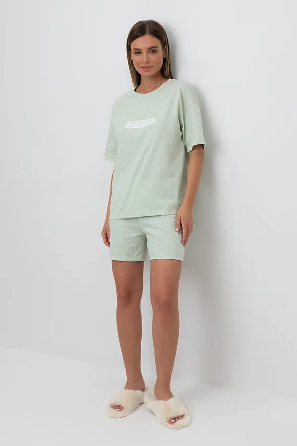 Пижама VERY NEAT, пастельно-зеленый,горошек - фото 2