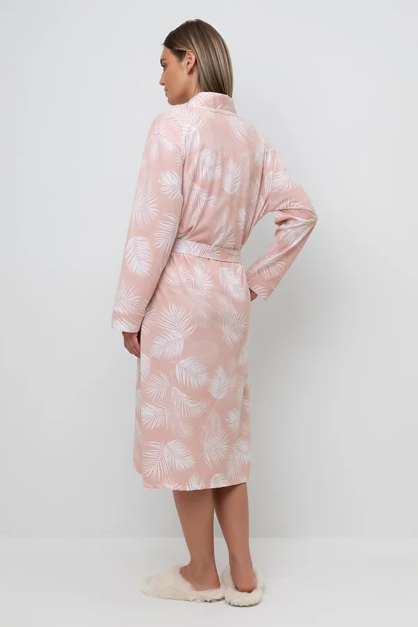 Халат VERY NEAT, дымчатая роза,листья пальмы - фото 2
