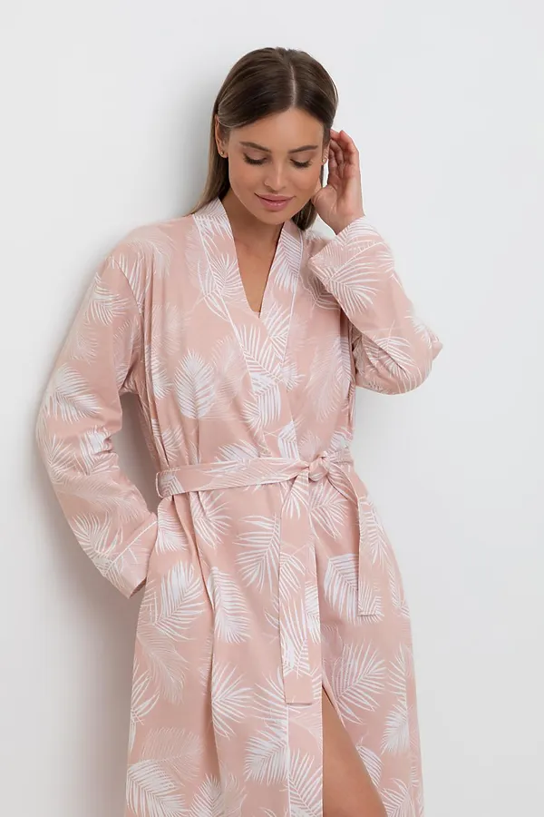 Халат VERY NEAT, дымчатая роза,листья пальмы - фото 2