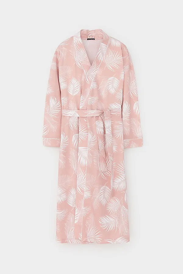 Халат VERY NEAT, дымчатая роза,листья пальмы - фото 2