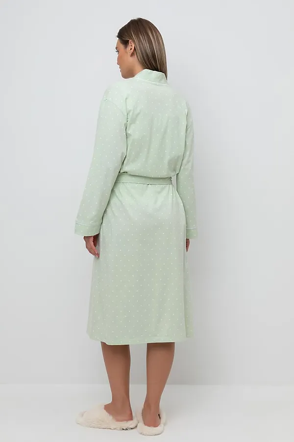Халат VERY NEAT, пастельно-зеленый,горошек - фото 2