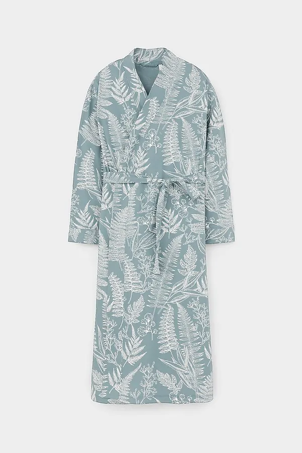 Халат VERY NEAT, пыльно-голубой,лесной гербарий - фото 2