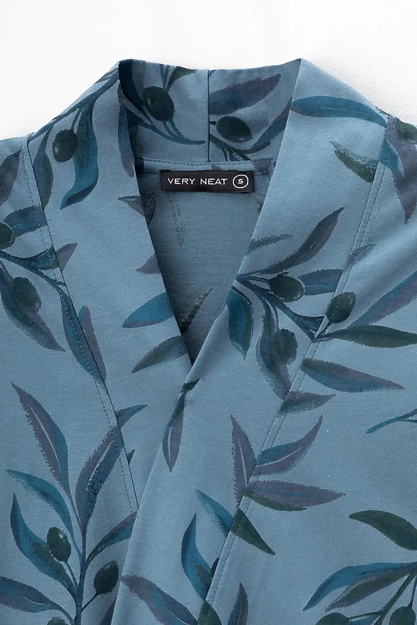 Халат VERY NEAT, голубой мираж,оливковая ветвь - фото 2