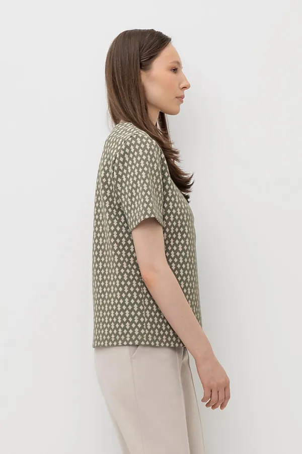 Футболка VERY NEAT, оливковый серый,ромбики - фото 2