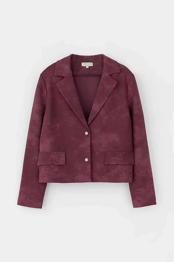 Жакет VERY NEAT, сливовое вино,эффект замши - фото 2