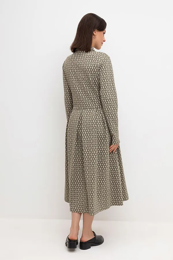 Платье VERY NEAT, оливковый серый,ромбики - фото 2