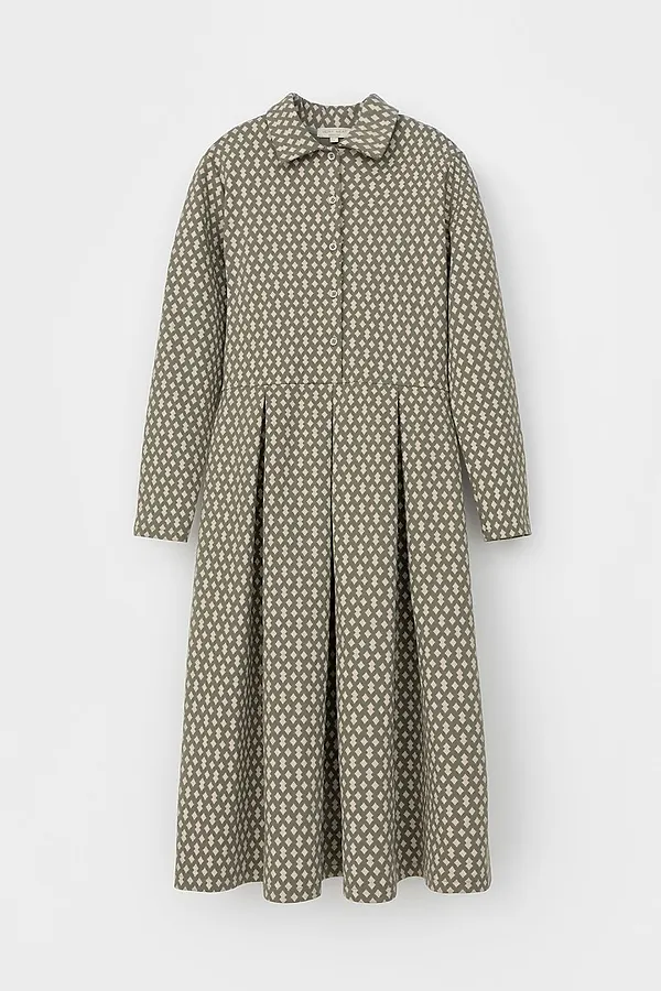 Платье VERY NEAT, оливковый серый,ромбики - фото 2