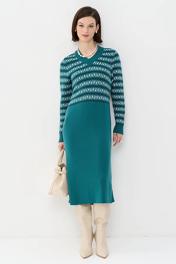 Платье NEWVAY, изумруд/морская бездна/т.синий/белый - фото 2