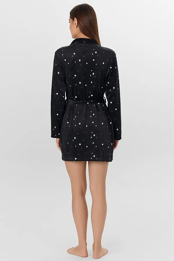 Халат MARK FORMELLE, звезды на черном - фото 2