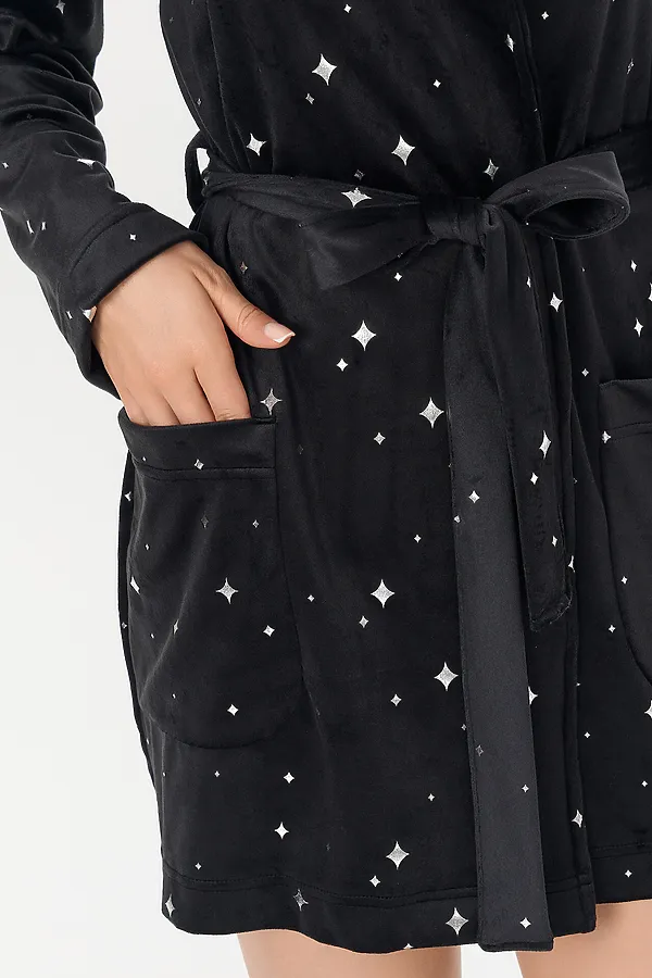 Халат MARK FORMELLE, звезды на черном - фото 2