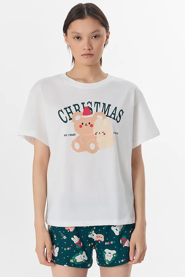 Пижама MARK FORMELLE, белый +зверята на зеленом - фото 2