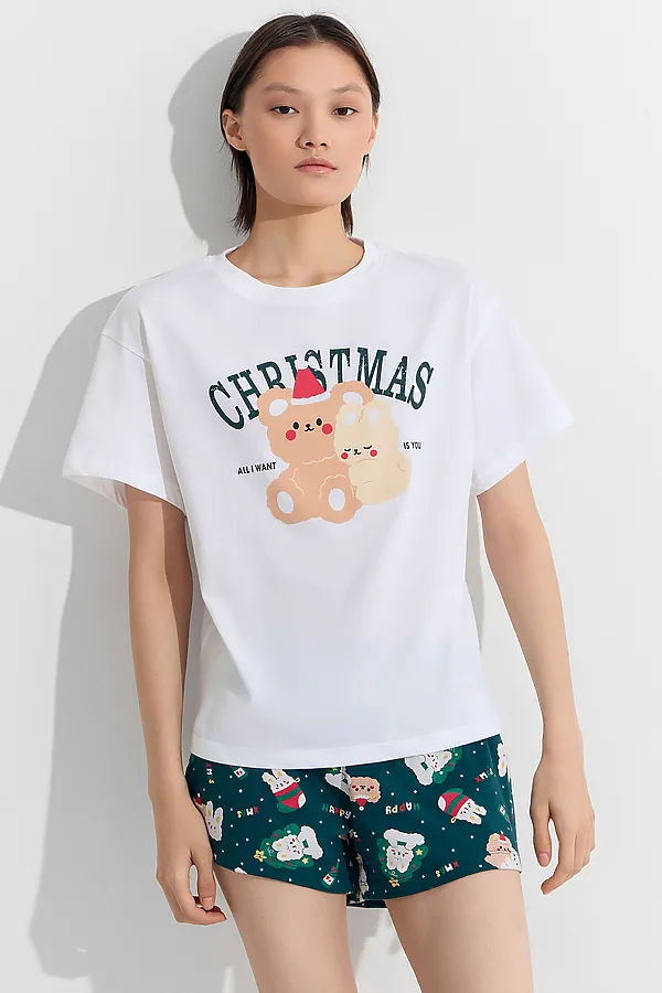 Пижама MARK FORMELLE, белый +зверята на зеленом - фото 2