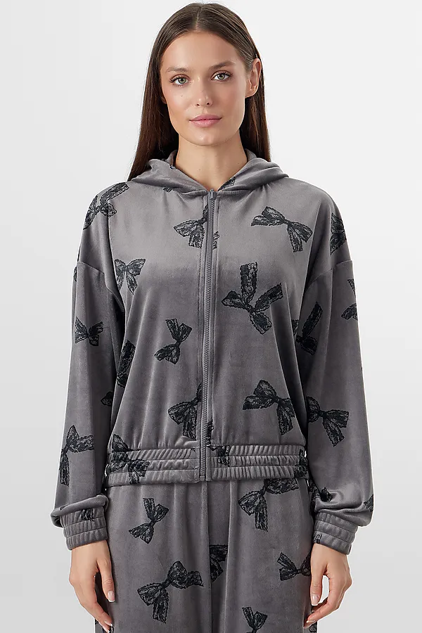 Комплект(Толстовка+Брюки) MARK FORMELLE, бантики на сером - фото 2