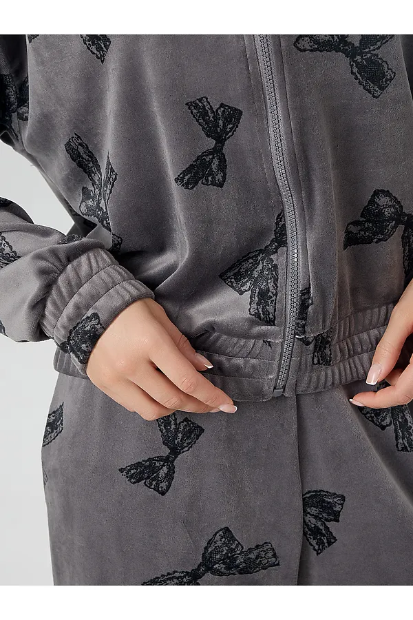 Комплект(Толстовка+Брюки) MARK FORMELLE, бантики на сером - фото 2