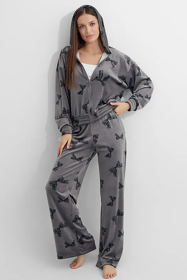 Комплект(Толстовка+Брюки) MARK FORMELLE, бантики на сером - фото 2