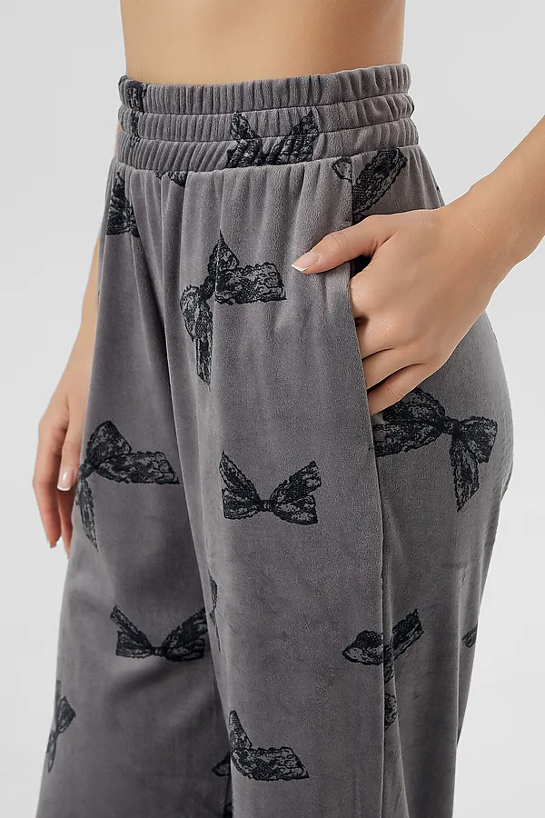 Комплект(Толстовка+Брюки) MARK FORMELLE, бантики на сером - фото 2