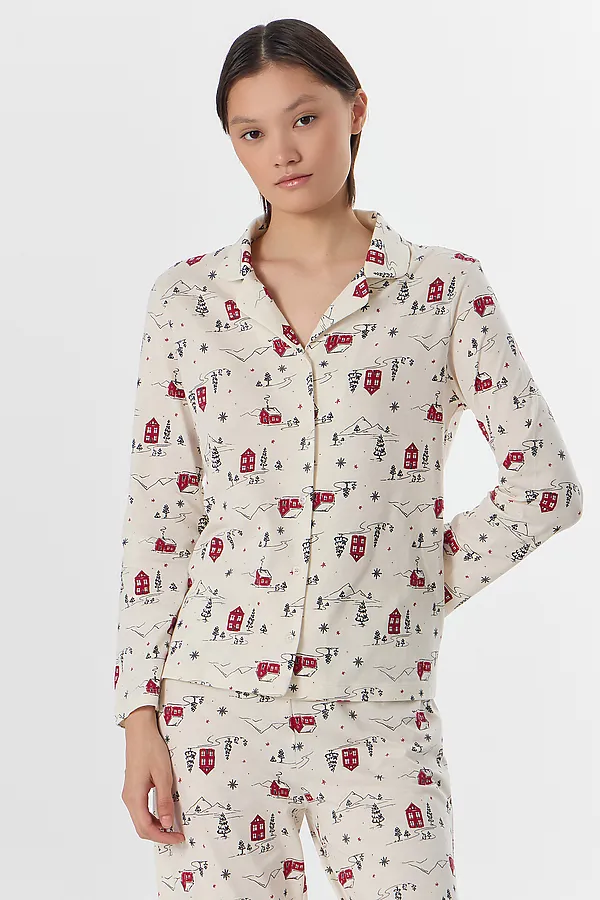 Пижама MARK FORMELLE, домики на молочном - фото 2