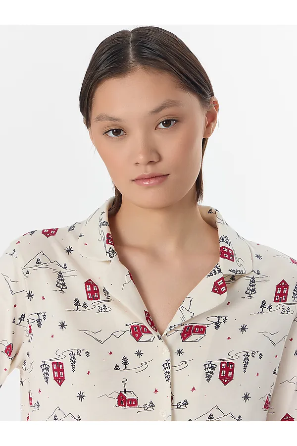 Пижама MARK FORMELLE, домики на молочном - фото 2