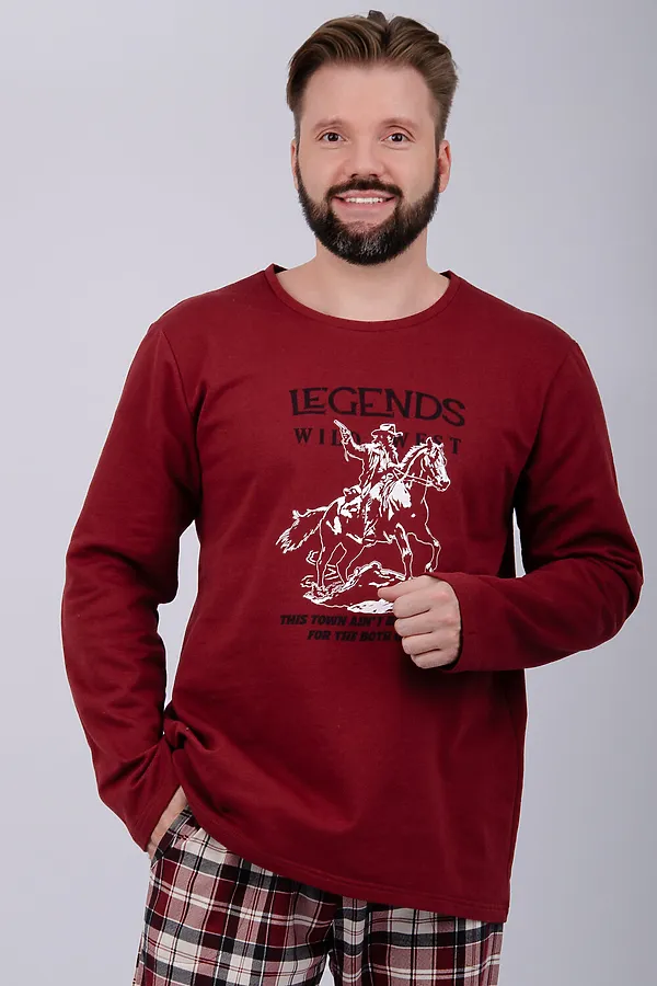 Пижама с брюками Аллюр НАТАЛИ, бордовый - фото 2