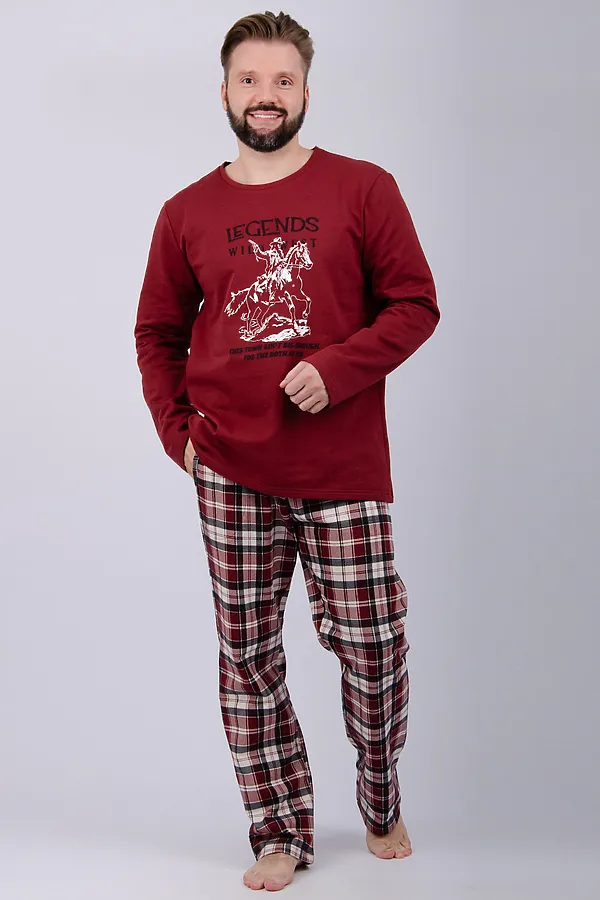 Пижама с брюками Аллюр НАТАЛИ, бордовый - фото 2