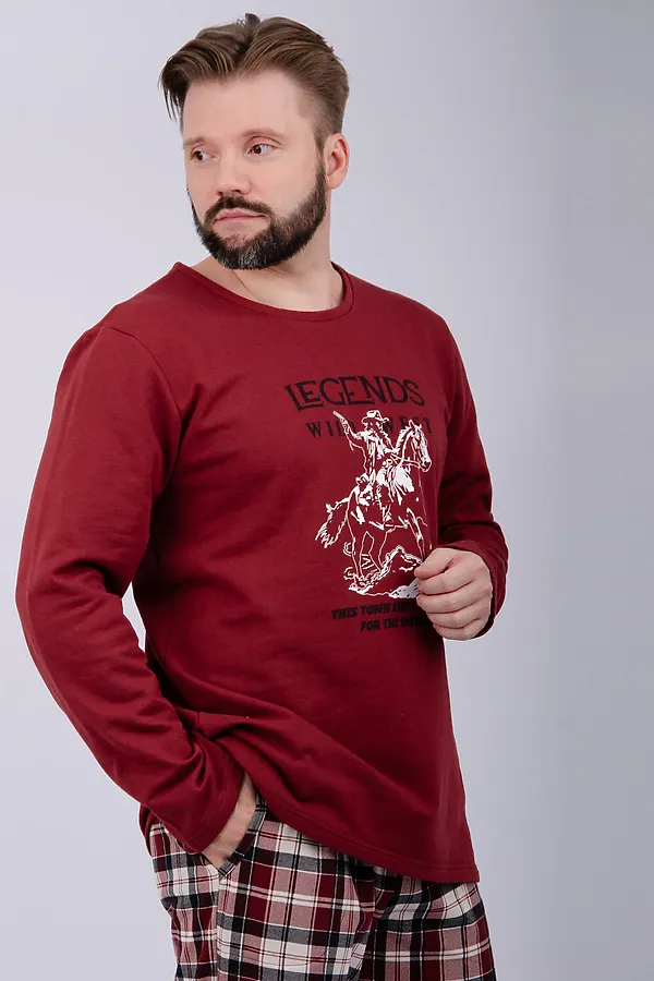 Пижама с брюками Аллюр НАТАЛИ, бордовый - фото 2