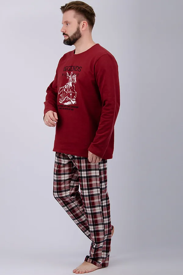 Пижама с брюками Аллюр НАТАЛИ, бордовый - фото 2