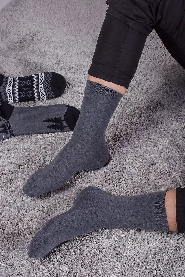 Носки стандарт Финляндия (набор 3 пары) НАТАЛИ, серый. черный - фото 2