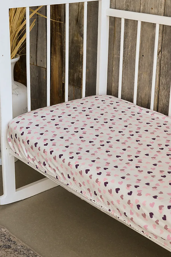 Простыня 120*60 для новорожденных НАТАЛИ, сердечки - фото 2