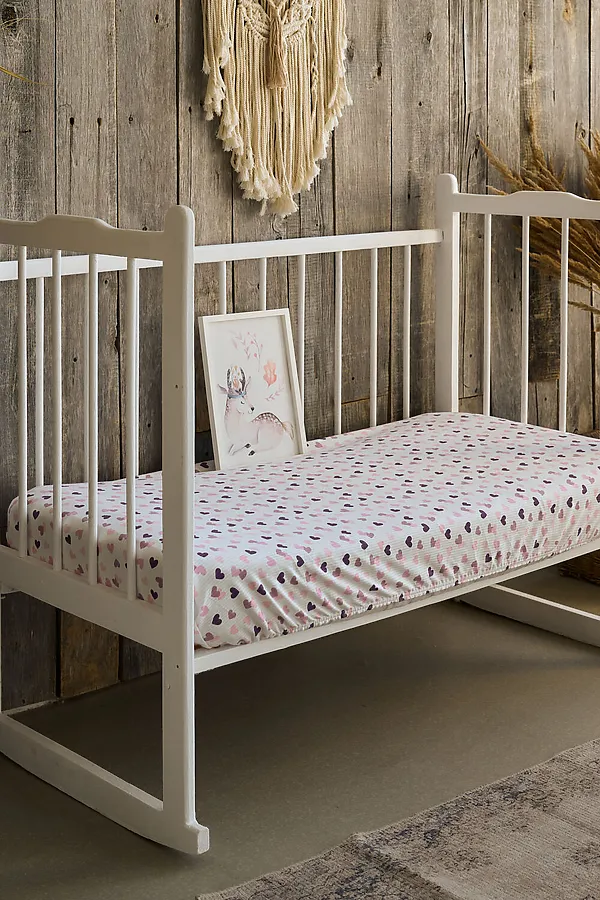 Простыня 120*60 для новорожденных НАТАЛИ, сердечки - фото 2