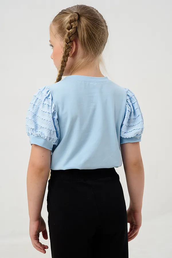 Блузка ЛЕЯ короткий рукав НАТАЛИ, голубой - фото 2