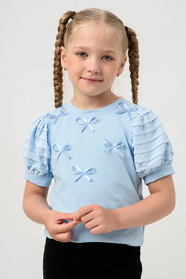Блузка ЛЕЯ короткий рукав НАТАЛИ, голубой - фото 2