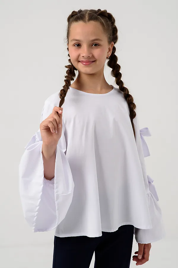 Блузка ЛОРА длинный рукав НАТАЛИ, белый - фото 2