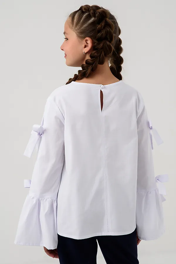 Блузка ЛОРА длинный рукав НАТАЛИ, белый - фото 2