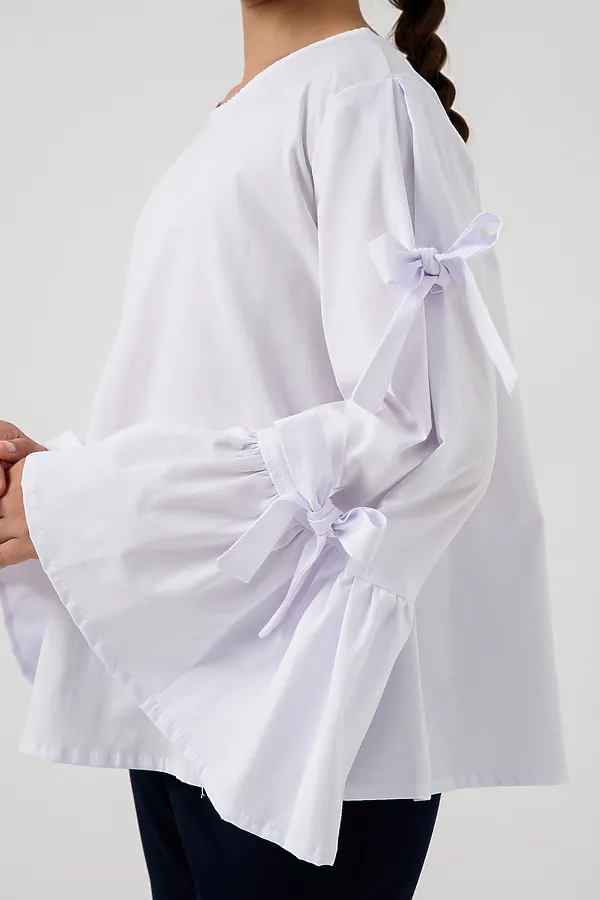 Блузка ЛОРА длинный рукав НАТАЛИ, белый - фото 2