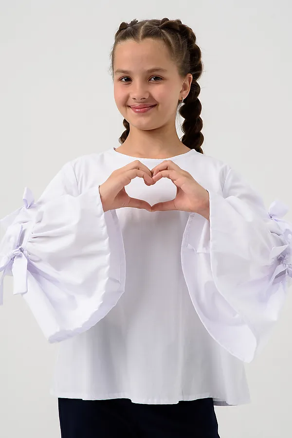 Блузка ЛОРА длинный рукав НАТАЛИ, белый - фото 2