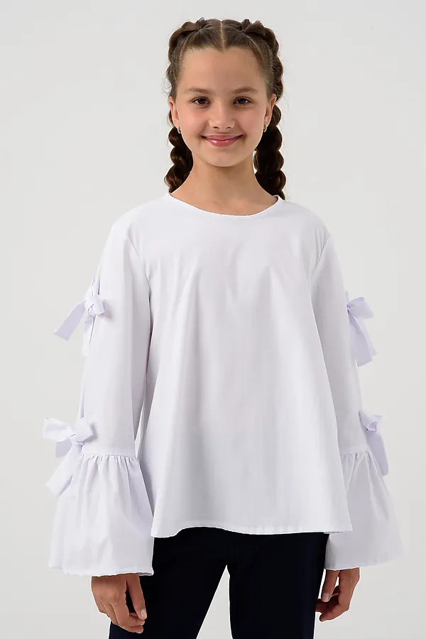 Блузка ЛОРА длинный рукав НАТАЛИ, белый - фото 2