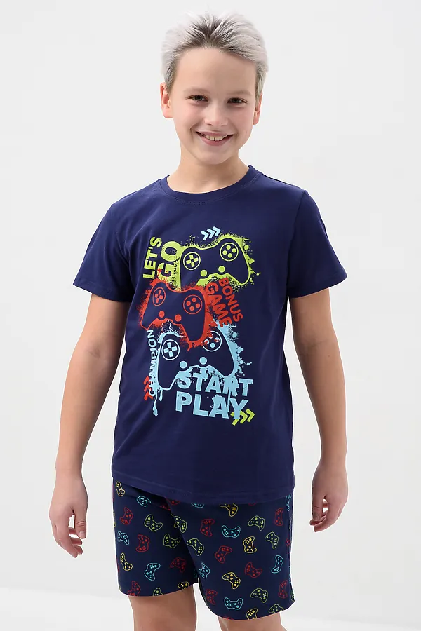 Пижама с шортами Азарт НАТАЛИ, темно-синий - фото 2