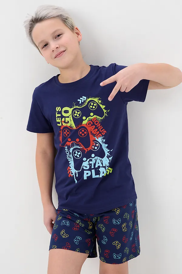 Пижама с шортами Азарт НАТАЛИ, темно-синий - фото 2