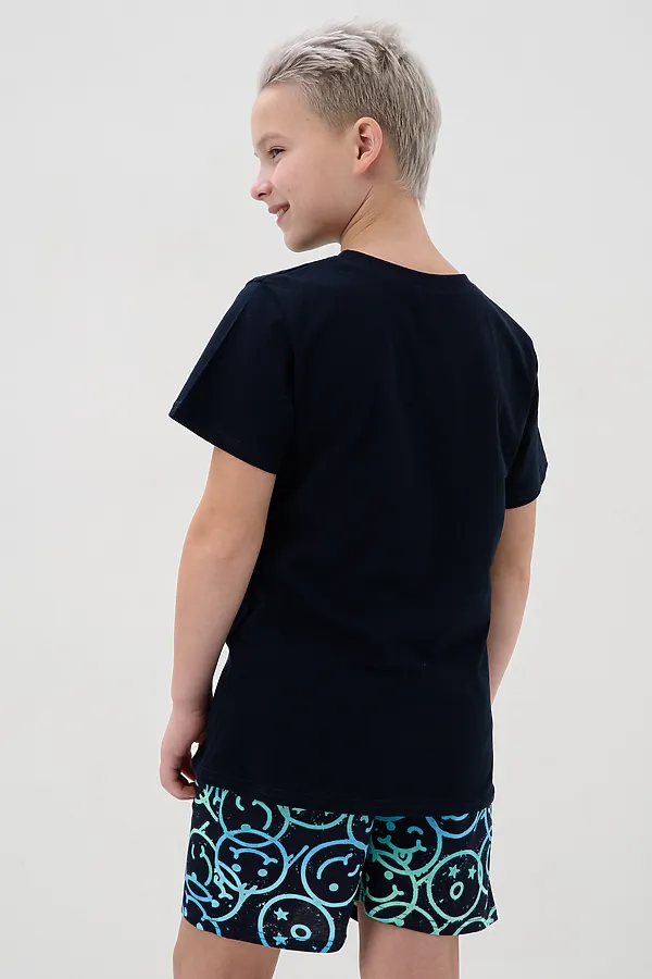 Пижама с брюками Улыбайка длинный рукав НАТАЛИ, темно-синий - фото 2