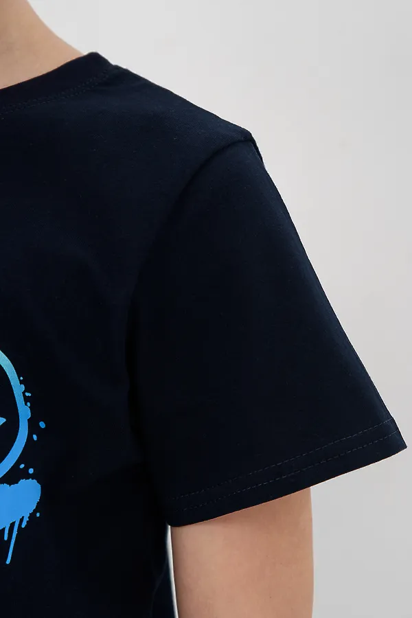 Пижама с брюками Улыбайка длинный рукав НАТАЛИ, темно-синий - фото 2