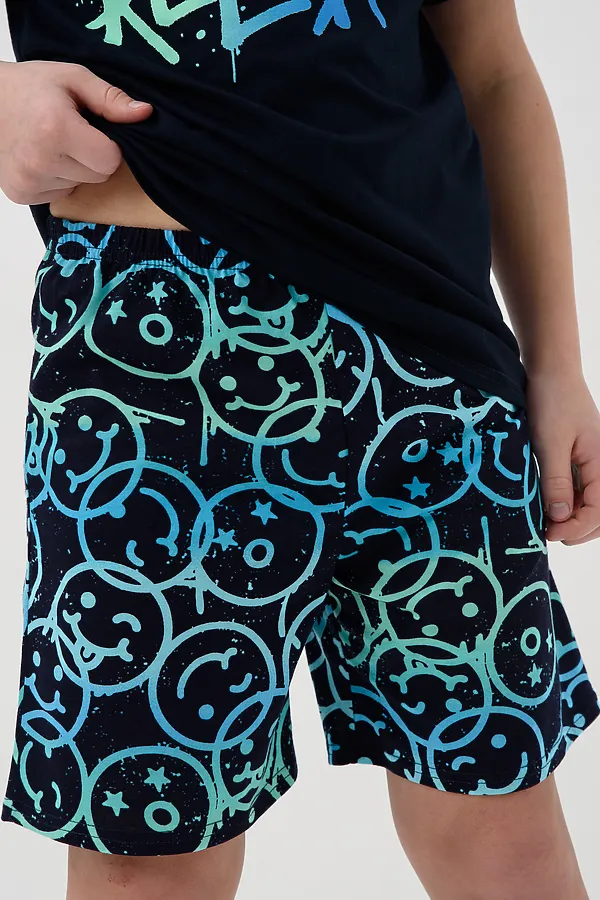 Пижама с брюками Улыбайка длинный рукав НАТАЛИ, темно-синий - фото 2