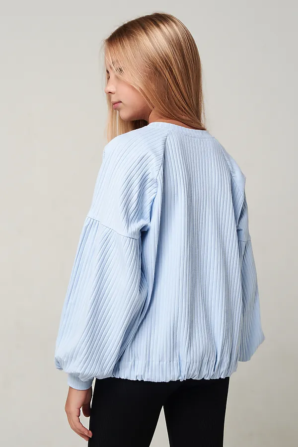 Блузка Кассандра длинный рукав НАТАЛИ, голубой - фото 2