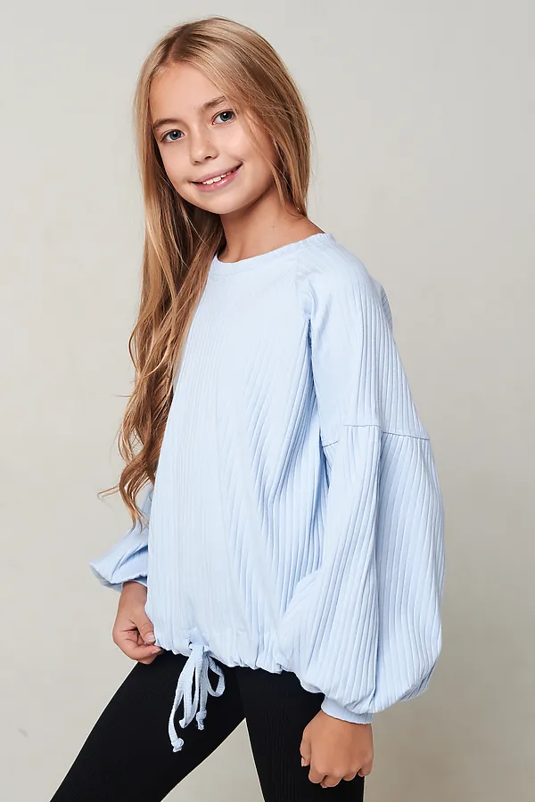 Блузка Кассандра длинный рукав НАТАЛИ, голубой - фото 2