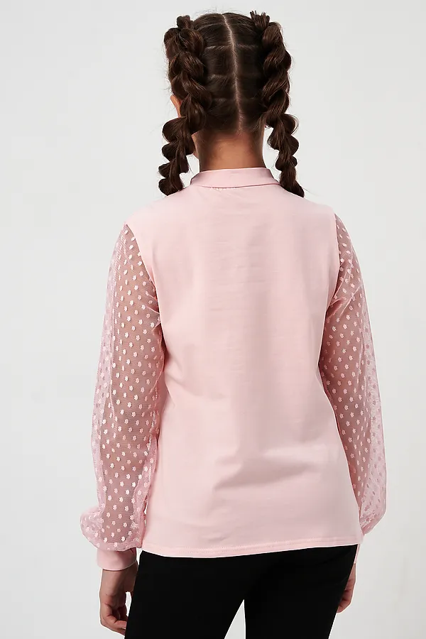 Блузка Олимпия длинный рукав НАТАЛИ, пудра - фото 2