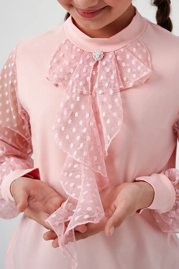 Блузка Олимпия длинный рукав НАТАЛИ, пудра - фото 2